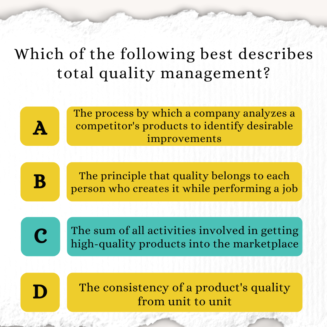 Which of the following best describes total quality management