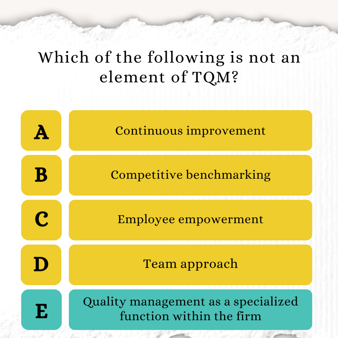 Which of the following is not an element of TQM