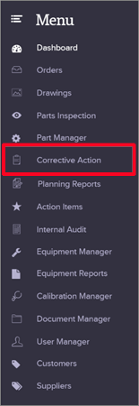 corrective-action-report-menu-quality-management-software